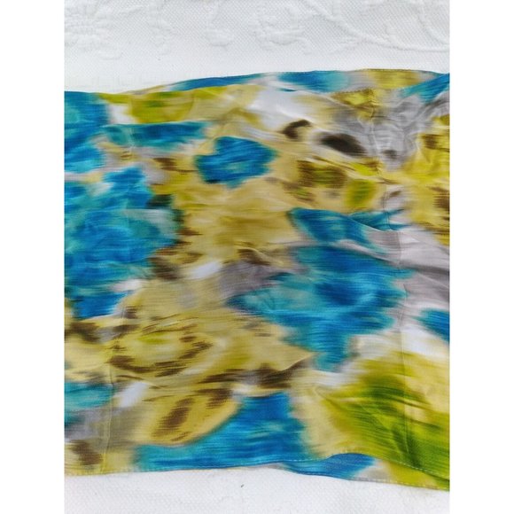 Anne Klein beautiful abstract distorted impressionist style Silk scarf 13"X60" - Picture 7 of 14